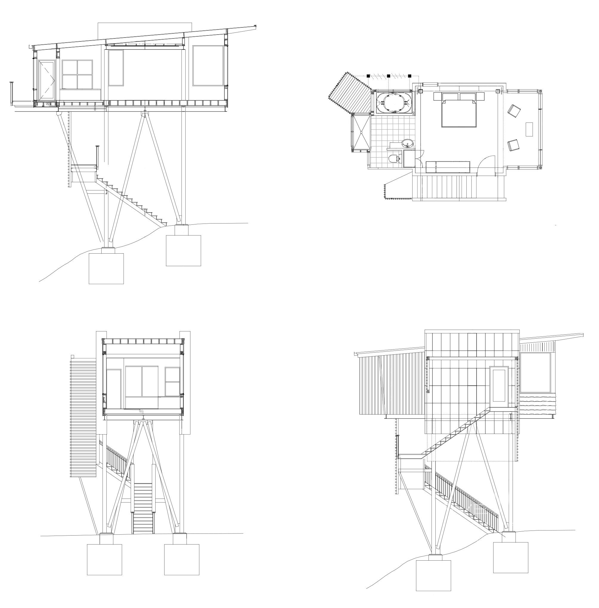 Hapuku Upper Branch One Bedroom Tree House Floorplan Layout