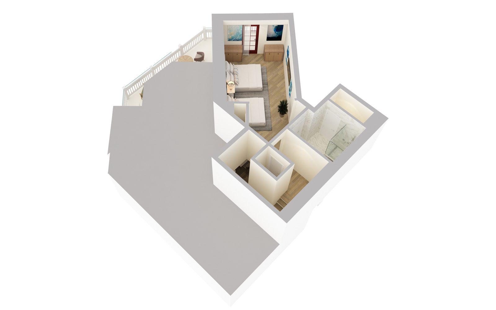 Shore House at The Del Two Bedroom Loft Residence Floorplan