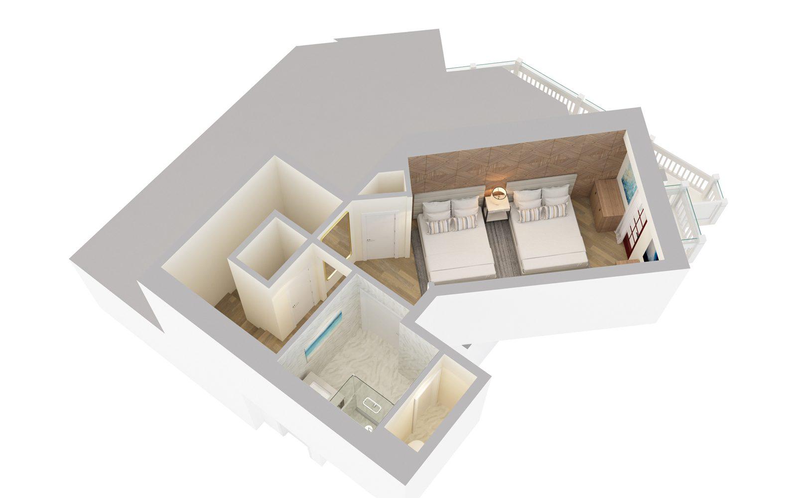 Shore House at The Del Two Bedroom Loft Residence Floorplan