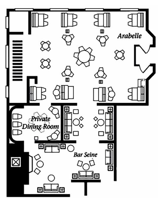 Hotel Plaza Athenee New York's example of restaurant meeting space as of January 2017