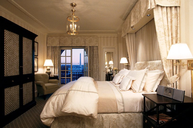 Guest room at the Hay-Adams Hotel